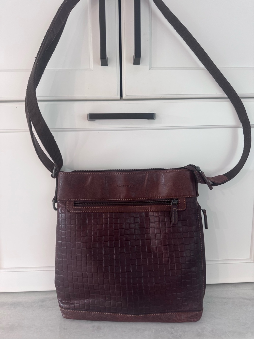 Crossbody Leather Shoulder Bag in Dark Brown by Fossil